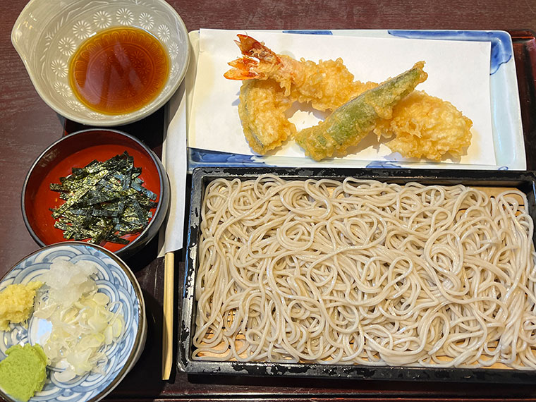 乃木坂長寿庵　天ざる大海老1本