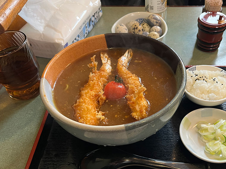 長寿庵水天宮店 エビフライカレーそば