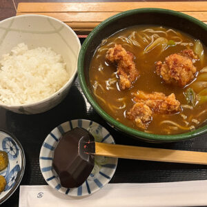 砂場 箱崎店　竜田カレー南蛮＆ご飯