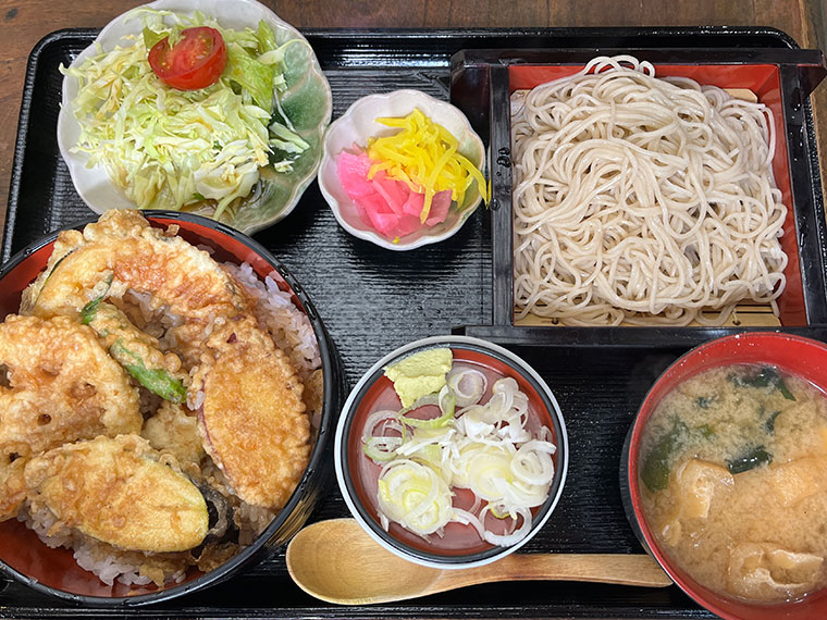 蕎麦遊坊 山茂登　野菜天丼セット